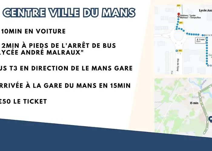 T3 Proche Circuit Du Mans Apartament *